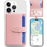 ZtotopCases Magsafe Wallet for Women Work with Apple Find My, Magnetic Leather Card Holder and RFID Blocking Functionality, Magnetic Wallet for iPhone 17/16/15/14/13/12 Series, Fit 3-4 Cards, Pink