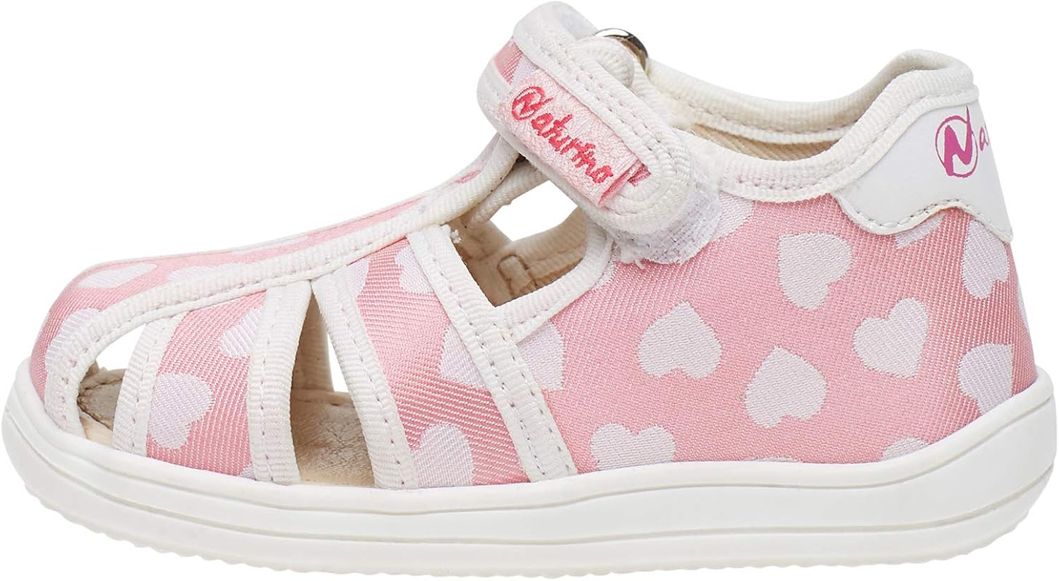 Naturino - Nemo Sandali in tessuto rosa fiori velcro primi passi dal 20 al  25