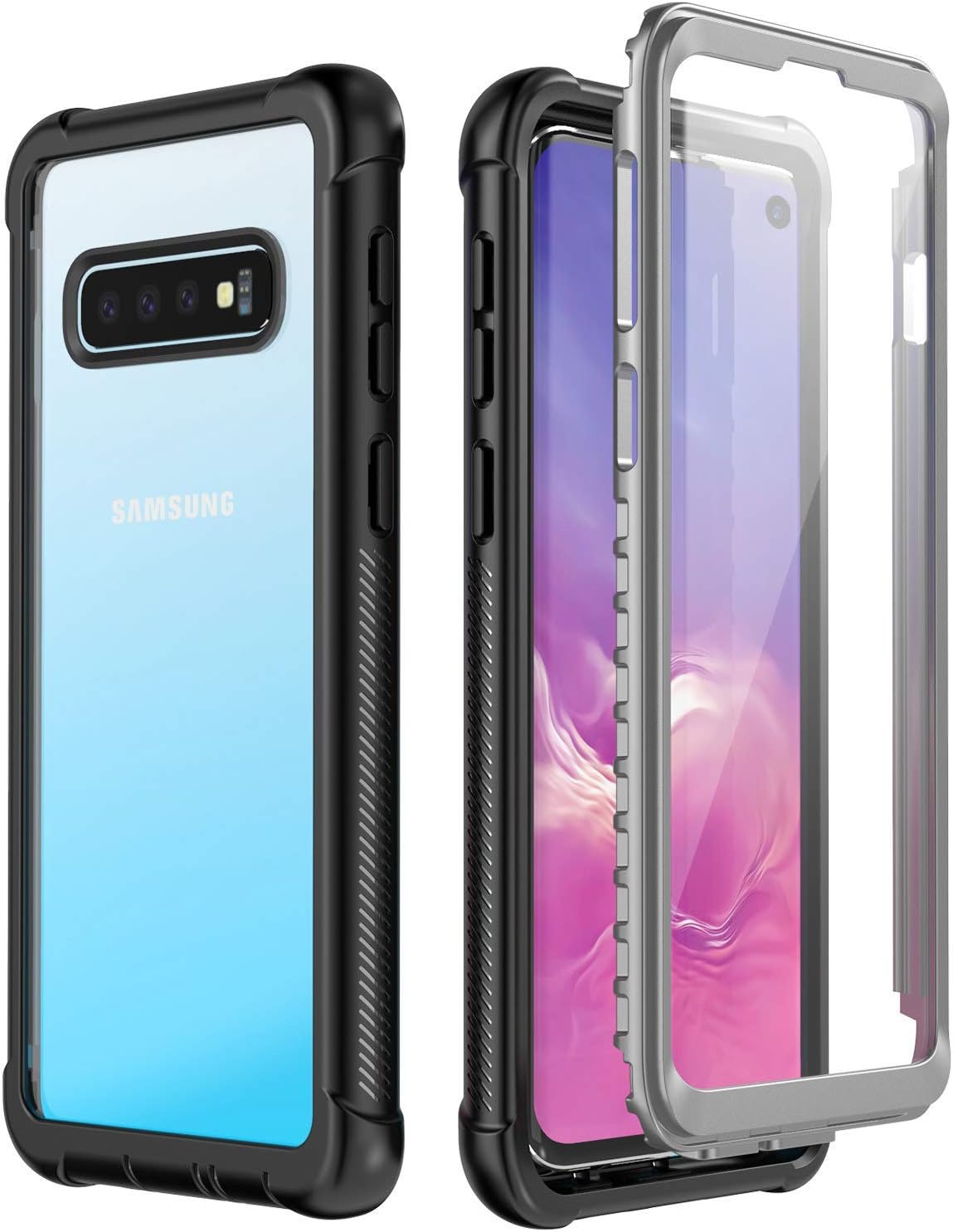 Galaxy S10 Plus Case with Built in Screen Protector | S10 Plus Case Supports Wireless Charging | Heavy Duty Slim Dropproof Case for Samsung Galaxy S10 Plus