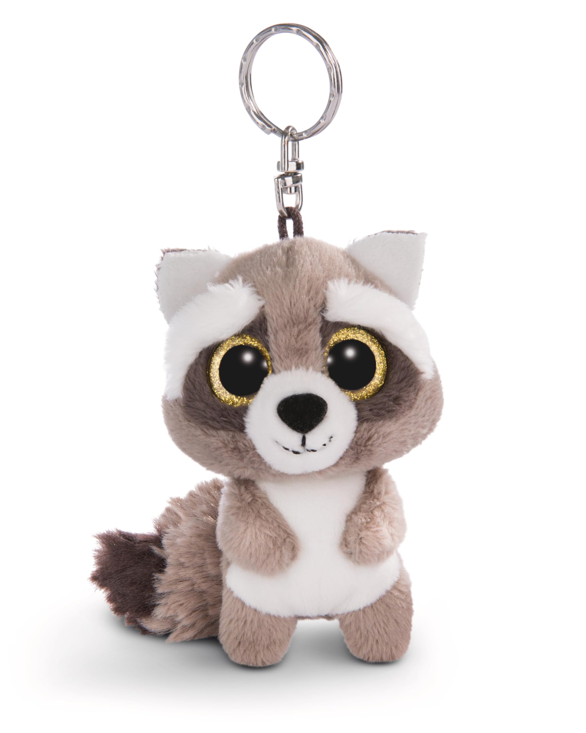 Nici 45550 Glubschis Schlüsselanhänger Waschbär Clooney 9cm Keyring Racoon, Animal Print, Colour: Pink/White, 9 cm