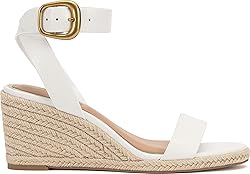 Vince Camuto Women's Felia Wedge Sandal, Bianco, 9