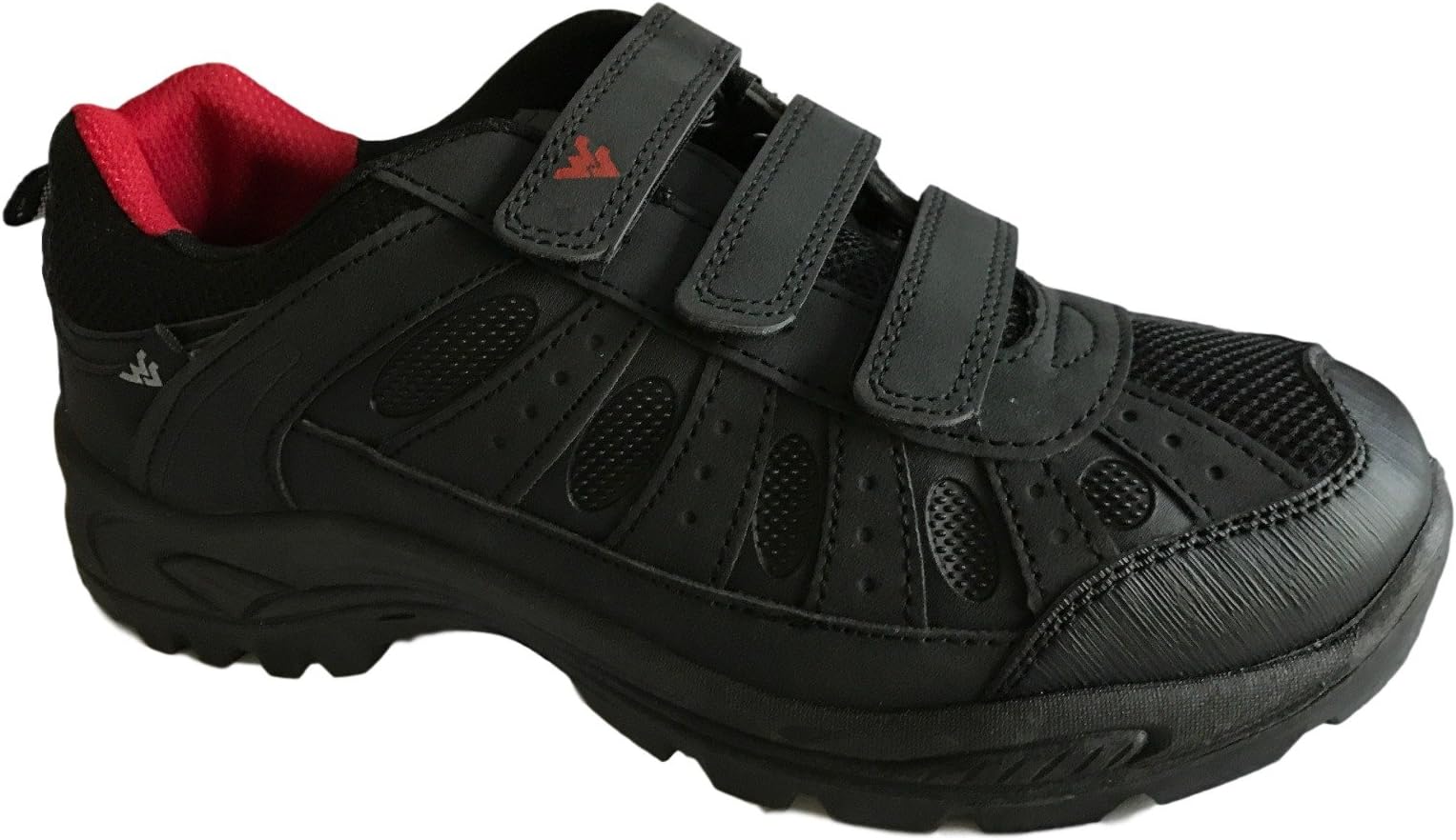 Mens Coniston Hiking Walking Shoes Trainers Velcro Fastening Size 7-12 (7 UK, Black)