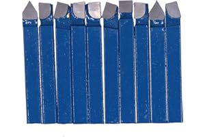 10Pcs Cemented Carbide Lathe Tools Metal Cutting Turning Tool Bits Insert Cutters for Ordinary Lathes Precision Machining Pow