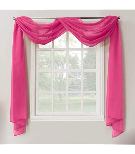 Elegant Comfort Luxury 55" Width X 216" Length 1 Panel Solid Curtain Sheer Voile Scarf For Ceremony Backdrop, Wedding Arch, Kids Bedroom, Decorative Swag, 1 Piece, Lime