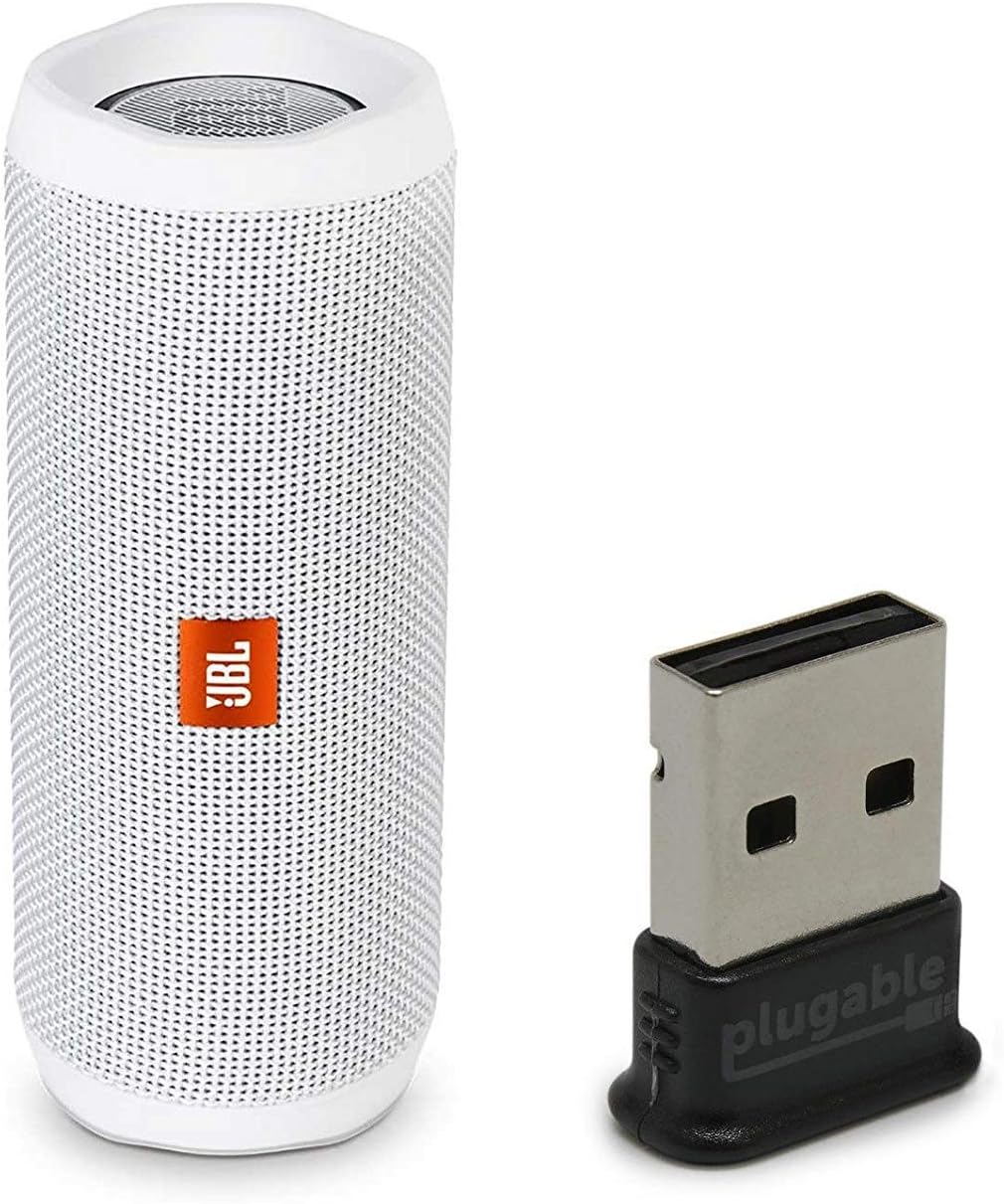 JBL Flip 4 Waterproof Portable Bluetooth Speaker, White