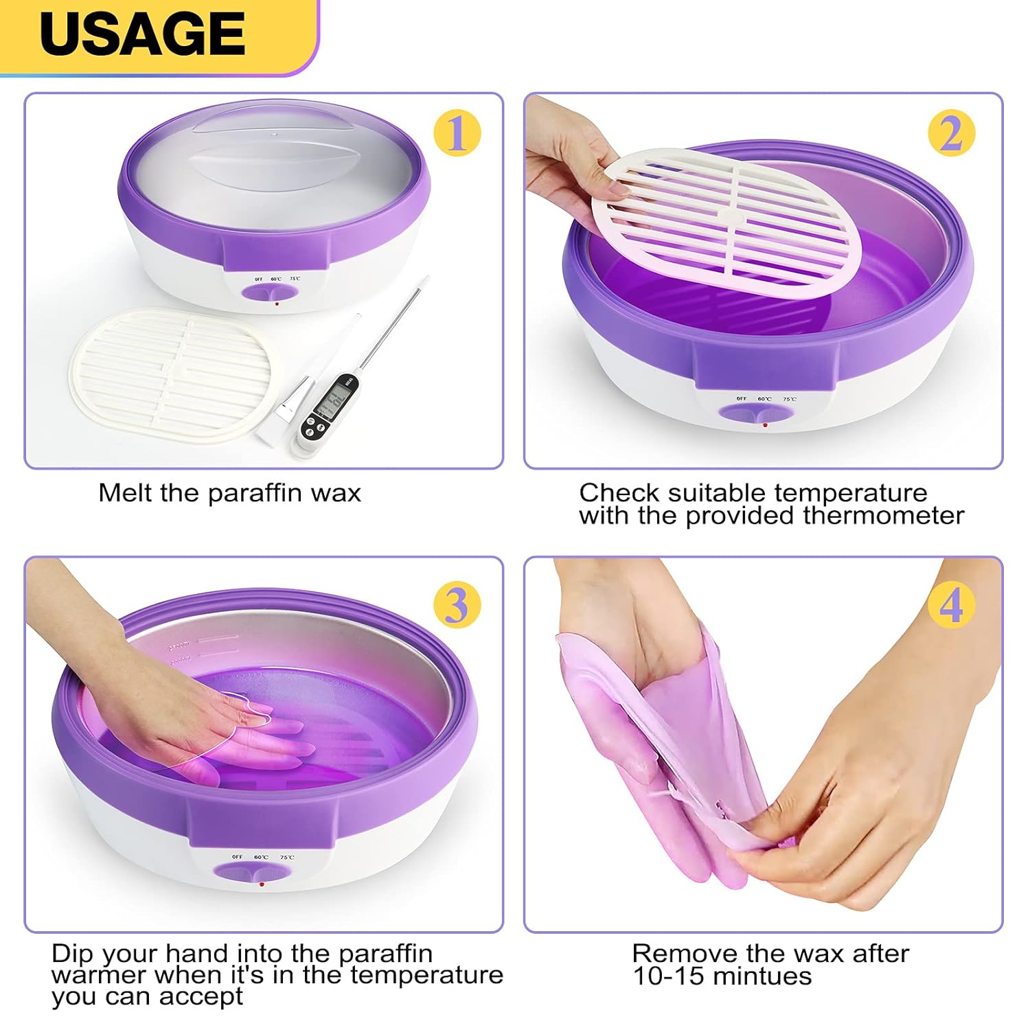Paraffin Wax Machine for Hand and Feet - Ejiubas Paraffin Bath, Quick Heating, Large Capacity Paraffin Wax Warmer, Paraffin Wax Machine for Smooth and Soften Skin : Beauty