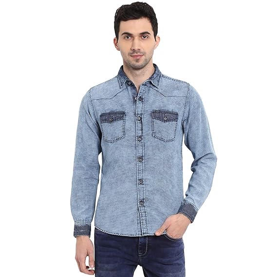 mufti mens slim fit casual shirts