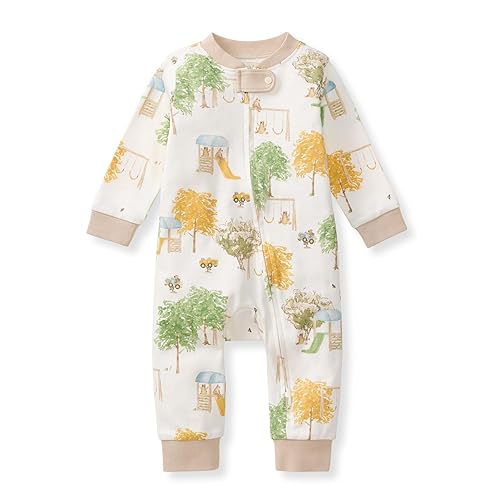Burt's Bees Baby Boys Footless Pajamas, Sleep and Play Loose Fit, 100% Organic Cotton Soft One-piece PJs, Sizes NB to 6-9 Months