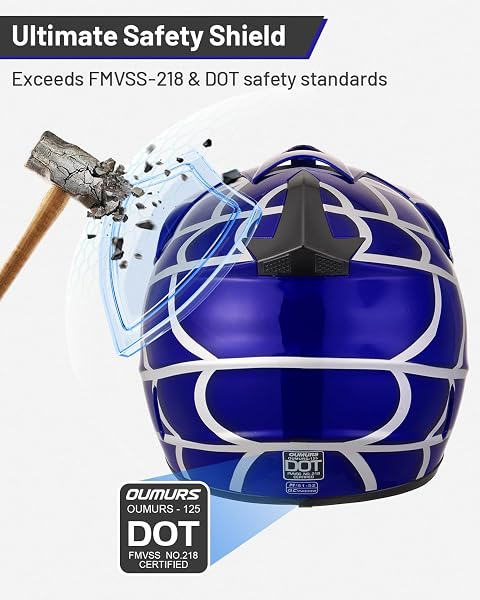 OUMURS DOT YOUTH DIRT BIKE HELMET,KIDS ATV HELMETS WITH GLOVES GOGGLES FOR YOUTH BOYS GIRLS 5-14 AGES,FOUR WHEELER HELMET KIDS MOTOCROSS BMX MX UTV SNOWMOBILE GO KART FULL RIDING RACING SKATEBOARD