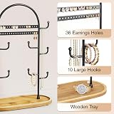 niffgaff 12.9'' Jewelry Stand Organizer Necklace Earring Holder Black view 6
