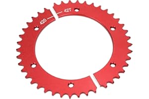 JNDO Mini Bike 420 Chain 42 Tooth Sprocket Aluminum Split Sprocket Go Kart Rear Sprocket Replacement for Predator 212cc 196cc 420cc 389cc 301cc 79cc 98cc 6.5hp 7.0hp 13hp 15hp 3.0hp Mini Bike Go Kart