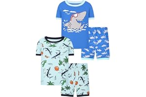 Joyond Boys Pajamas Set, Sleepwear Set with Short sleeve T-shirt & Shorts, for Boy Summer Pjs, Made of Cotton
