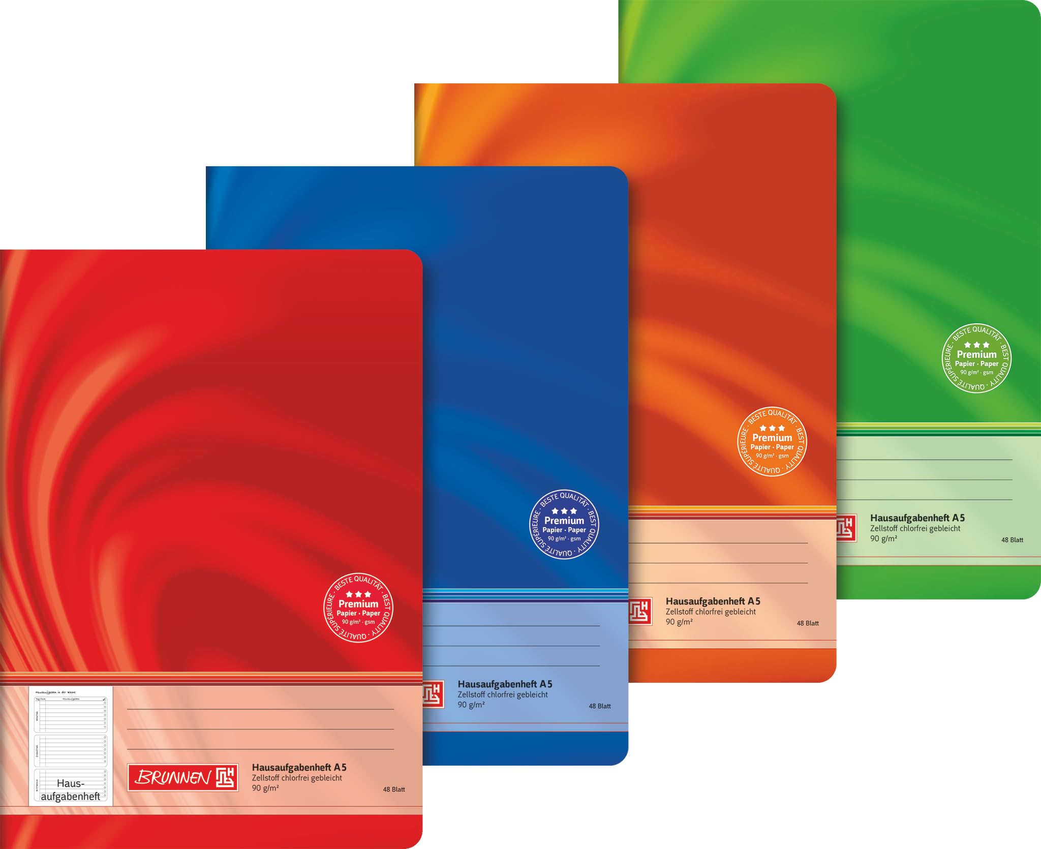 Brunnen Vivendi 104688402 Homework Book (A5, 48 Sheets, Extra Strong Cover)