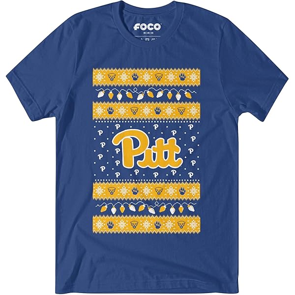 University Of Pittsburgh Adult T-Shirt Distressed Logo, Royal