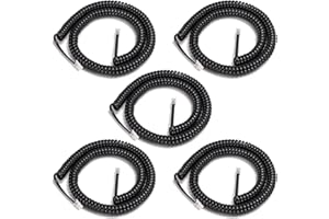 Uvital Telephone Handset Cord, 5 Pack Coiled Length 0.72 to 6 Feet Uncoiled Landline Phone Line Cable Cord, RJ9/RJ10/RJ22 4P4C Phone Cords for Landline