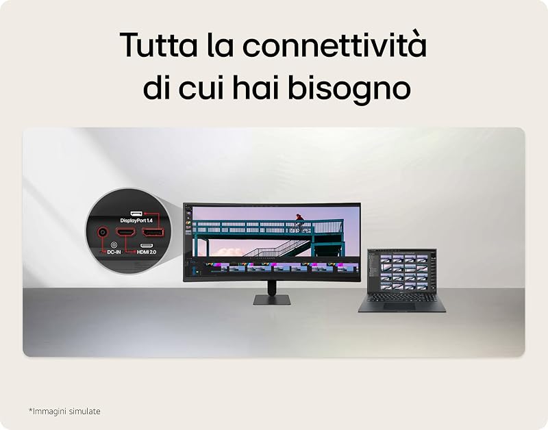 UltraWide 34U601B Monitor 34" WQHD 120Hz Curvo per lavoro e multitasking