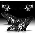AmeriLite Projector Headlights Halo Black for Toyota Celica - Passenger and Driver Side