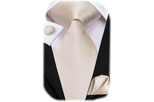 Hi-Tie Men Ties Sets Silk Stripe Paisley Necktie Pocket Square Cufflinks for Business Wedding