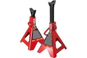 Torin T46002A Big Red Steel Jack Stands: Double Locking, 6 Ton Capacity, 1 Pair