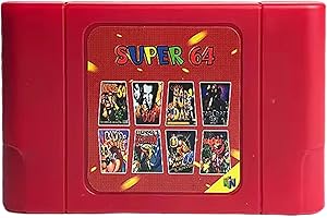 Super 64 Solid Red N64 340 in 1 Flash Cartridge for Nintendo 64 Console 16GB SD Card Region Free