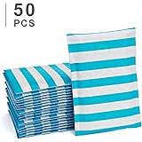 Fu Global #000 4x8 Inches Poly Bubble Mailers Stripe Padded Envelopes Blue Pack of 50