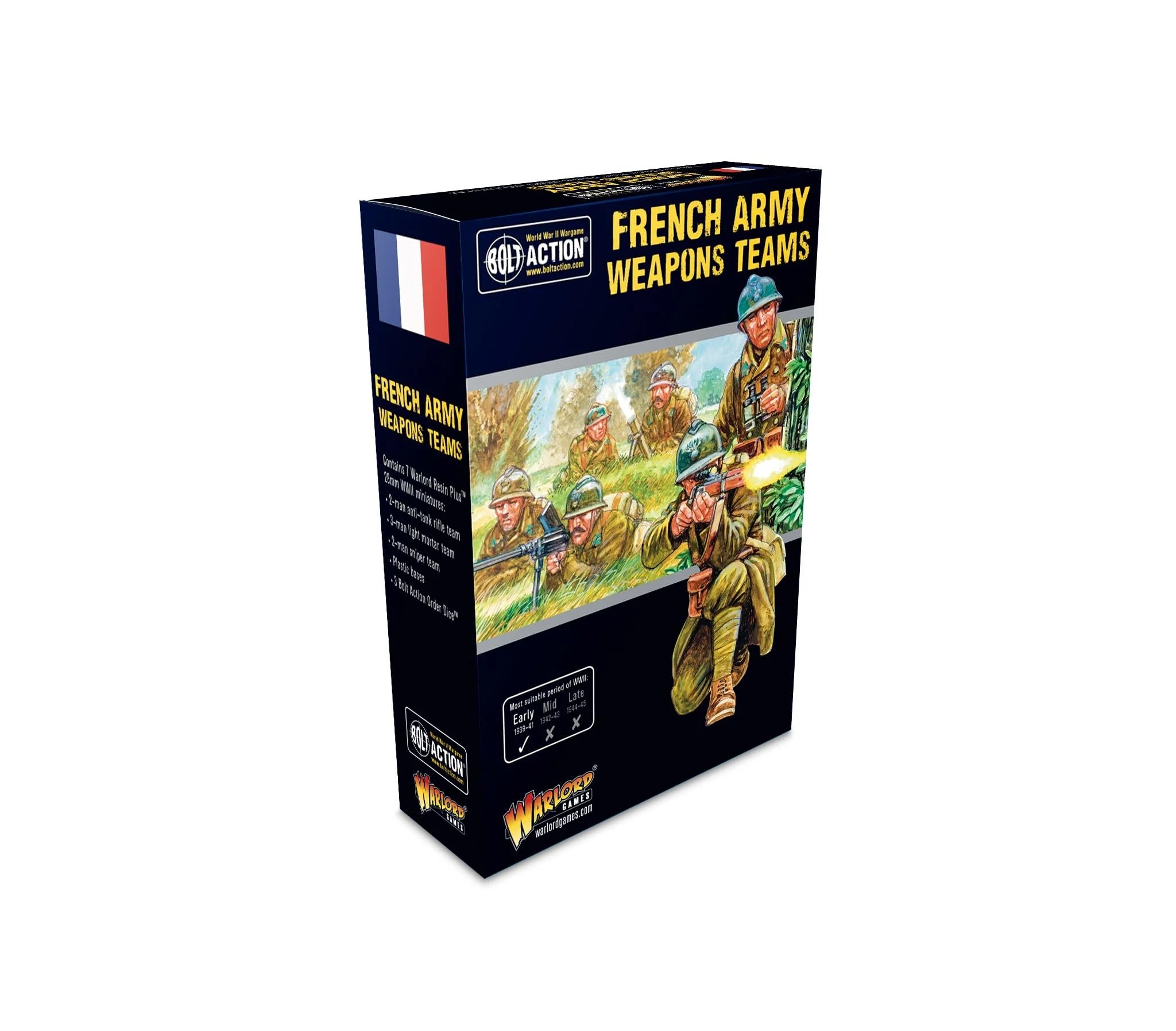 Warlord Games French Army Weapons Teams - 28mm Scale Miniatures for Bolt Action Highly Detailed World War 2 Miniatures for Table-top Wargaming