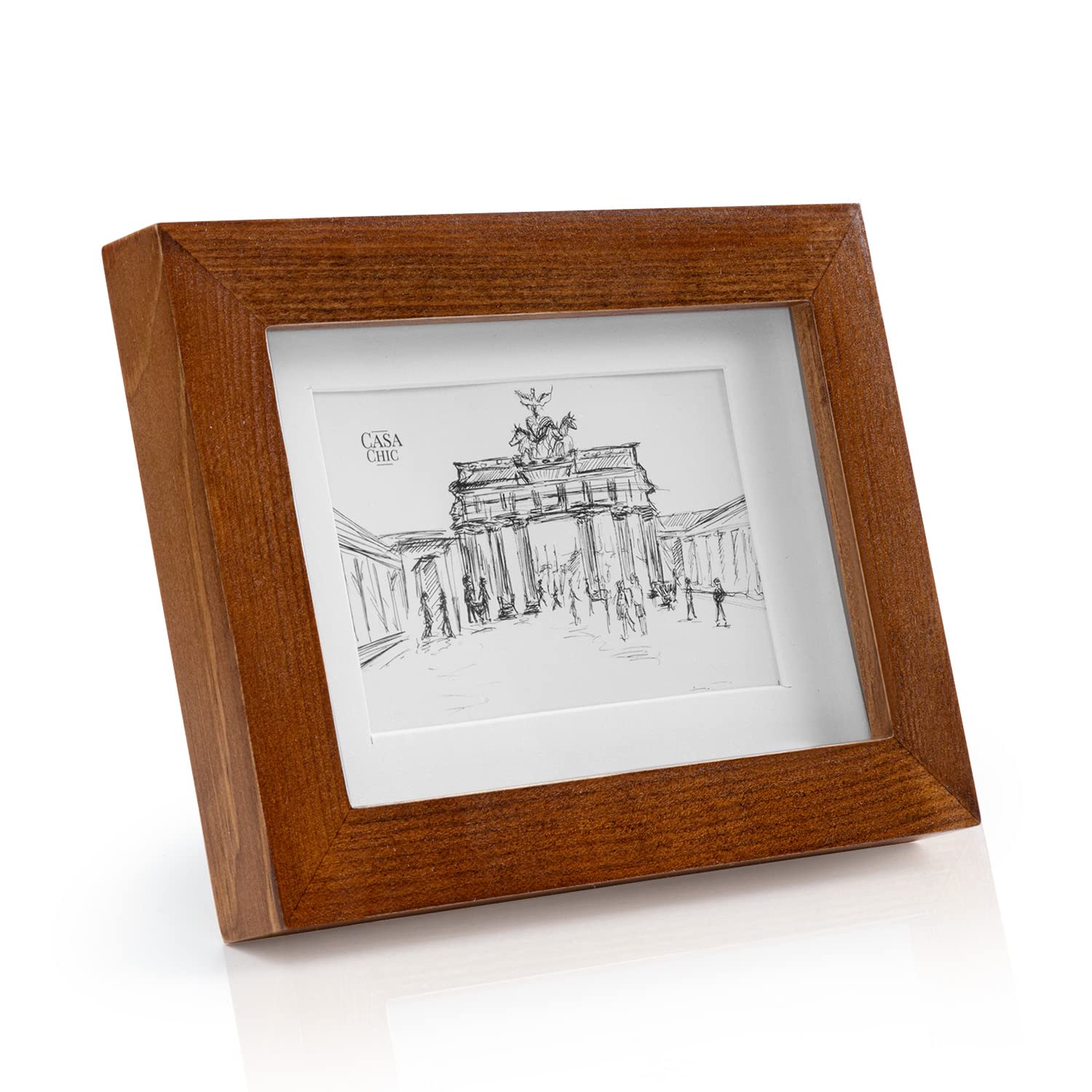 Casa Chic Picture Frames, 18x13 cm Photo Frame, Standing/Wall Mounted Photo Frames For Home & Office, Vertical/Horizontal Display, Real Glass & Wood, Passepartout Poster Frame, Picture Frame โ image 1