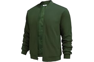 COOFANDY Men Lightweight Bomber Jacket Casual Windbreaker Flight Coat Zip Up Textured Jacket with Pockets
