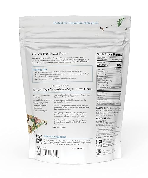 KING ARTHUR GLUTEN FREE PIZZA FLOUR: CRISPY NEAPOLITAN-STYLE CRUST – 32 OZ BOX, PERFECT FOR GF BAKING, CELIAC-FRIENDLY, 00 PIZZA DOUGH MIX
