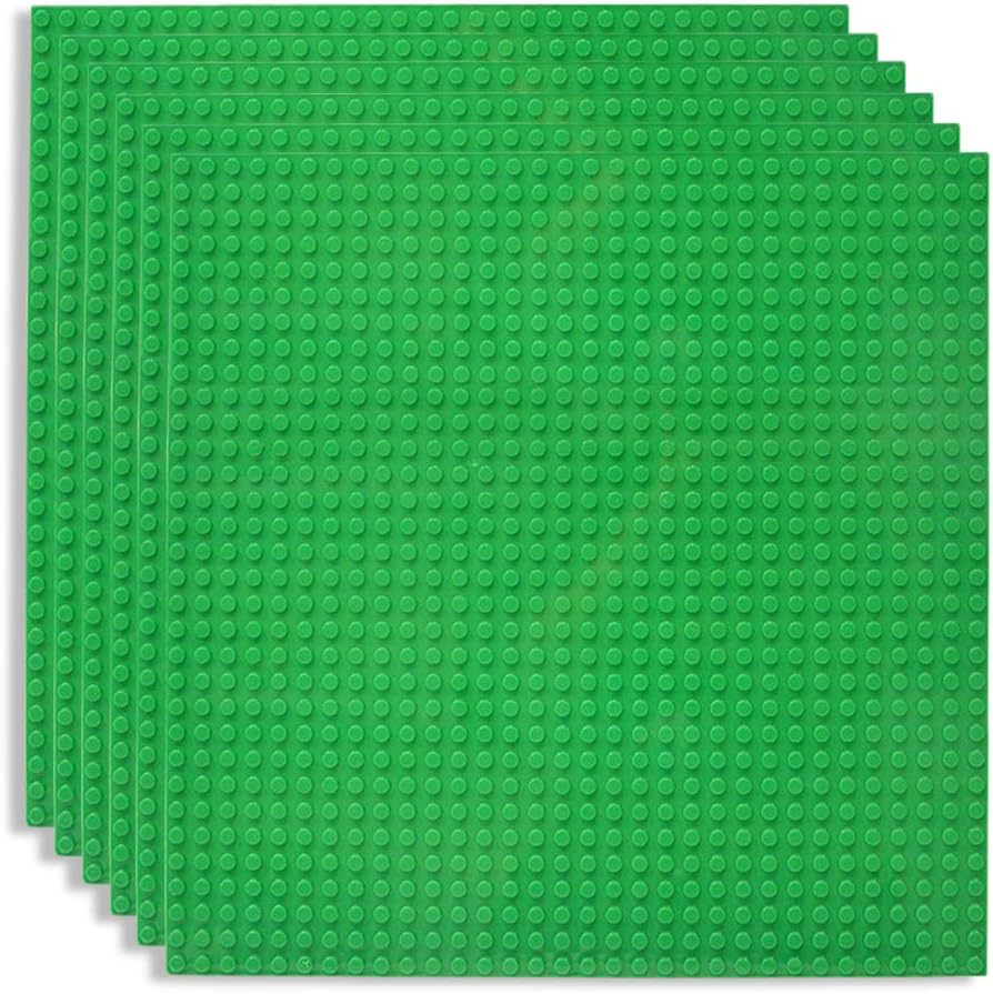 Lekebaby 6 Pack Classic Baseplates 10x10 32x32 Studs Green ABS