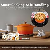 OVERMONT 28cm Enamelled Cast Iron Round Casserole Pot with Lid & Potholders view 7