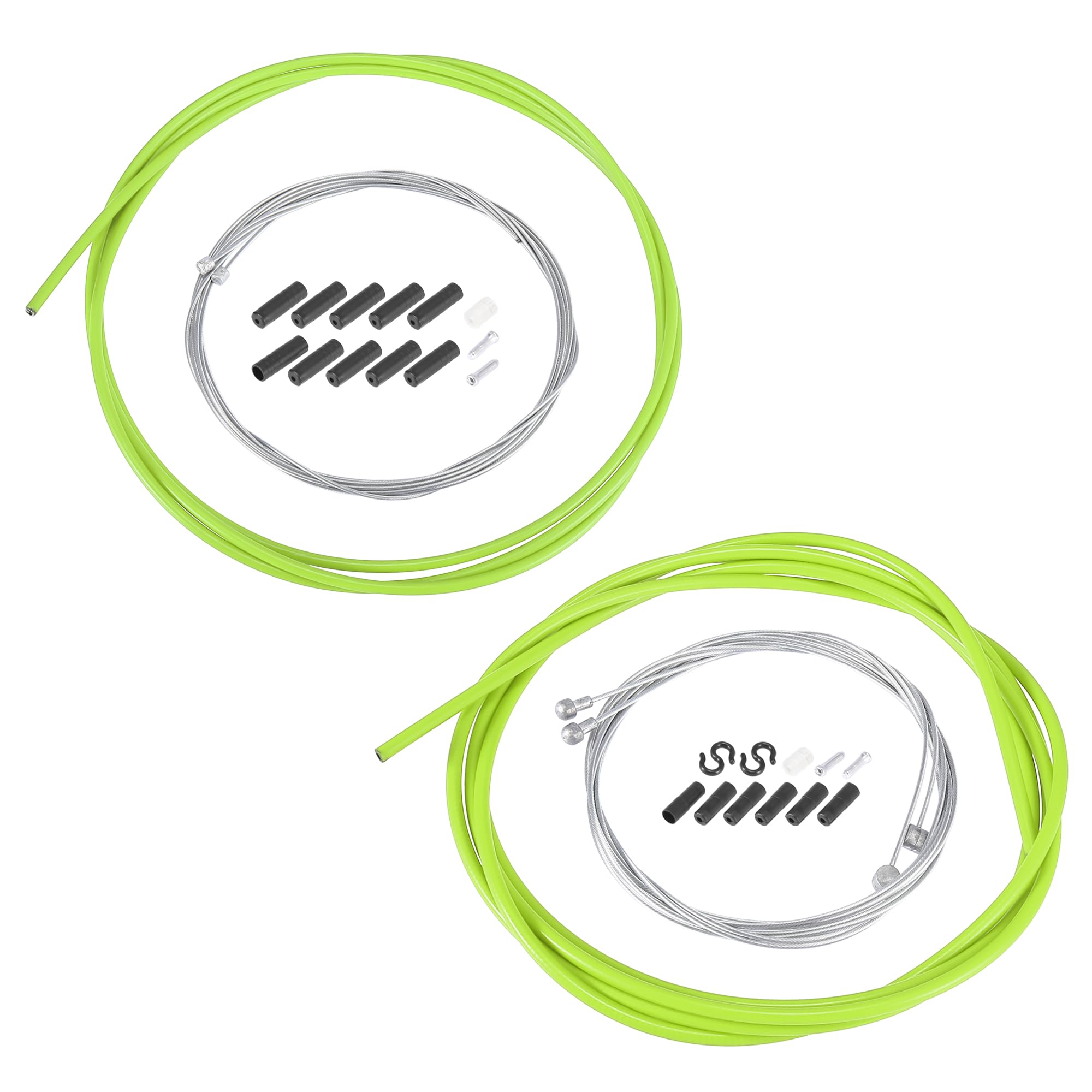 X AUTOHAUX Bike Shifter Derailleur Cable and Brake Cable Housing Kit Green