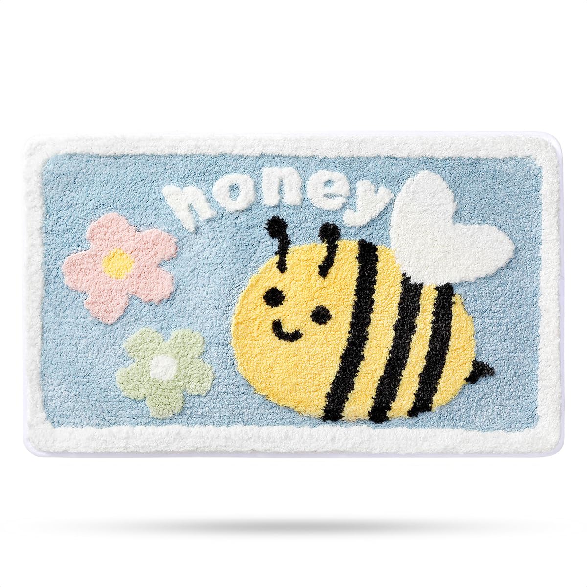 Cute Bathroom Rug Mat, Extra Soft Absorbent Bath Rug, Non-Slip Comfortable Bath Mat, Carpet for Tub, Shower, Bath Room, Machine Wash Dry, 20"x31", Bee — image 1