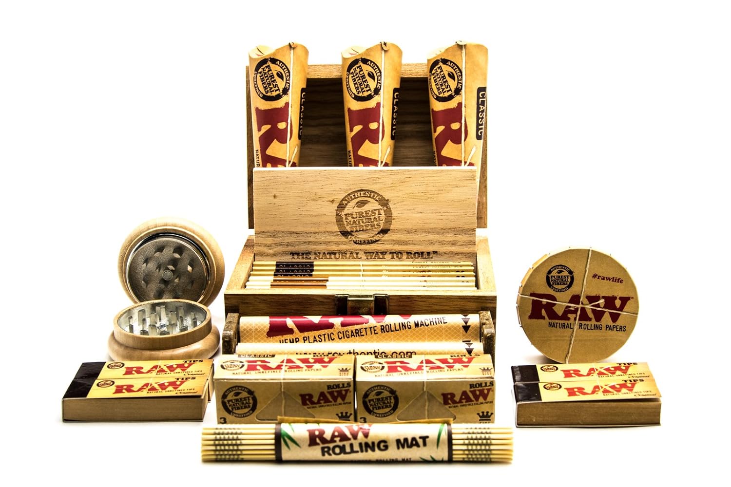 Raw Small Wooden Rolling Box Raw Smokers Gift Set Beautiful and