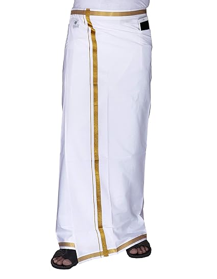Men White Velcro Dhoti - Pack of 1