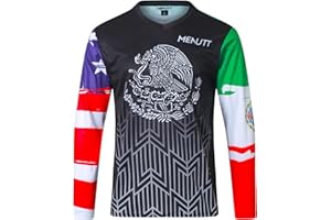 MENUTT Racing Men's Long Sleeve Off-Road Mexico Jersey Mountain Bike MTB Jersey Downhill&Motocross Shirts
