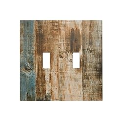 Vintage Brown Wood 2 Gang LightSwitch Plate Cover