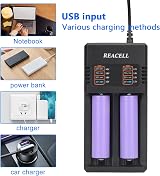 REACELL 3.7V 3000mAh 4 Pack NiMH Button Top Batteries with USB Charger view 7