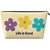 Voltrenyx Life is So So Good Makeup Bag Toiletry Bag,Travel Cosmetic Bags | for Women Makeup Organizer Case, PVC Leather Makeup Pouch with Zipper Purse, Vacation, Daily Use