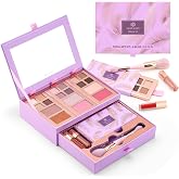 Color Nymph Makeup Kit for Teens Girls Beginners Travel Make up Set Purple | Great Starter Cosmetic Kit with Eyeshadow, Blush, Highlighter, Lip Gloss, Brush &amp; Mirror, Makeup Gift for Birthday &amp; Holidays
