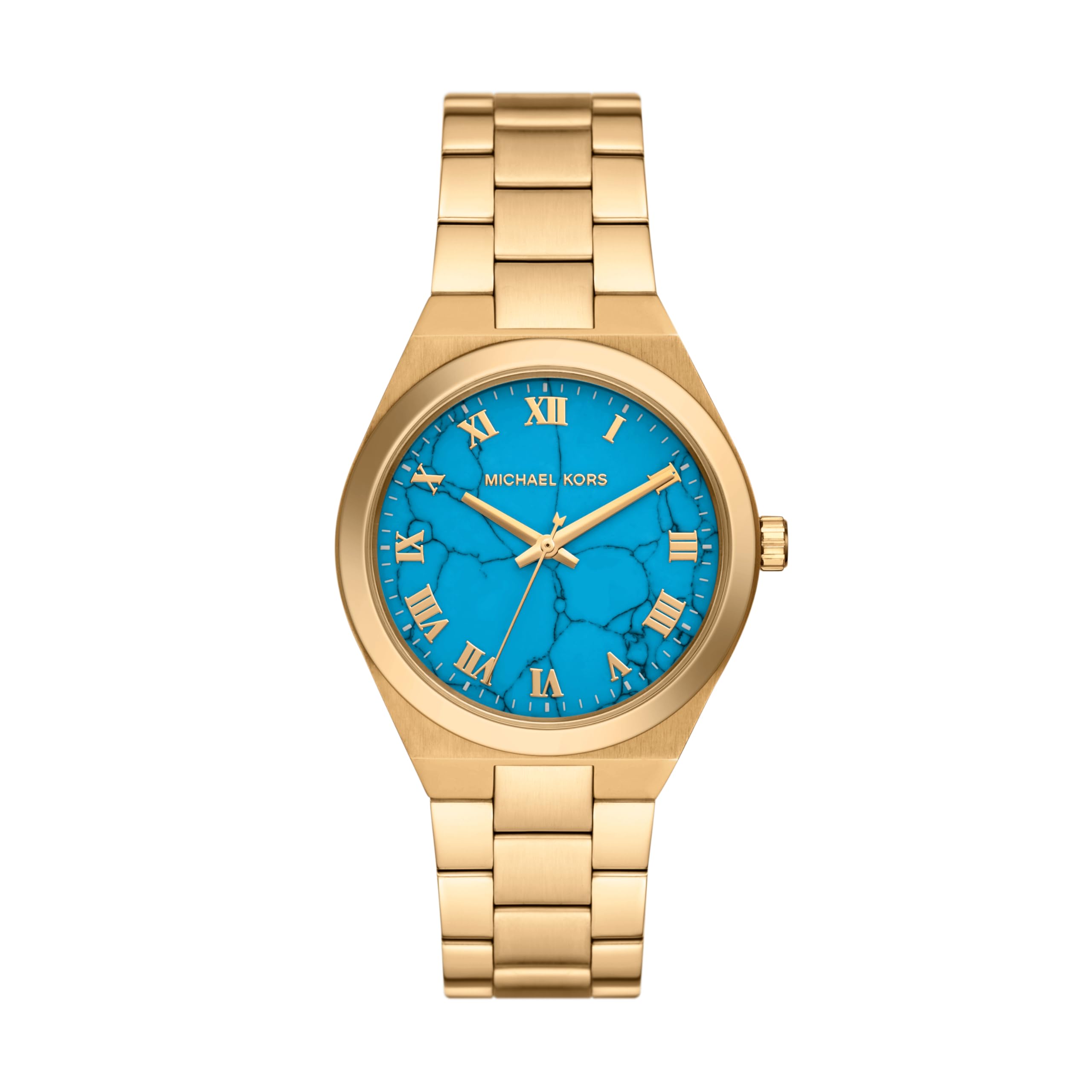 Michael Kors Women’s Lennox Three-Hand Gold-Tone Stainless Steel Bracelet Watch (Model: MK7460)