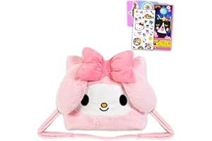 SANRIO My Melody Plush Purse Set - Bundle with My Melody Plushie Plus Stickers, Tattoos and More | Hello Kitty and Friends My Melody Purse for Girls