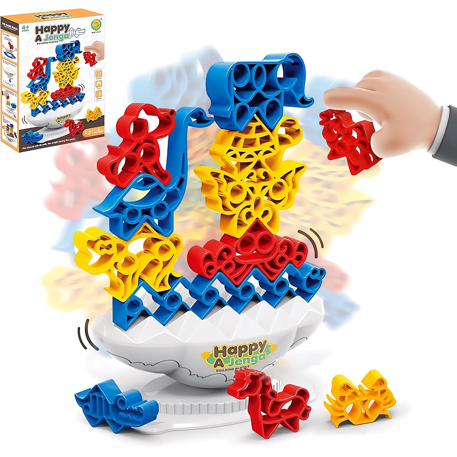 Techspace Stacking Tower Game for Kids, Zoo-themed Balance Fun Games for Kids & Family, Tumble Balance Game for Child Interaction, Interactive Kids Party Fun Games for Kids 3-12 & Adults