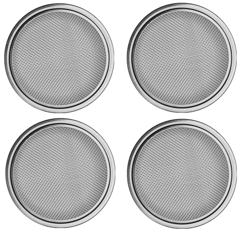 Photo 1 of 4 pack Mason jar Sprouting Lids wide mouth- stainless steel sprouting lids for wide mouth mason jars, growing Bean, Broccoli, seed