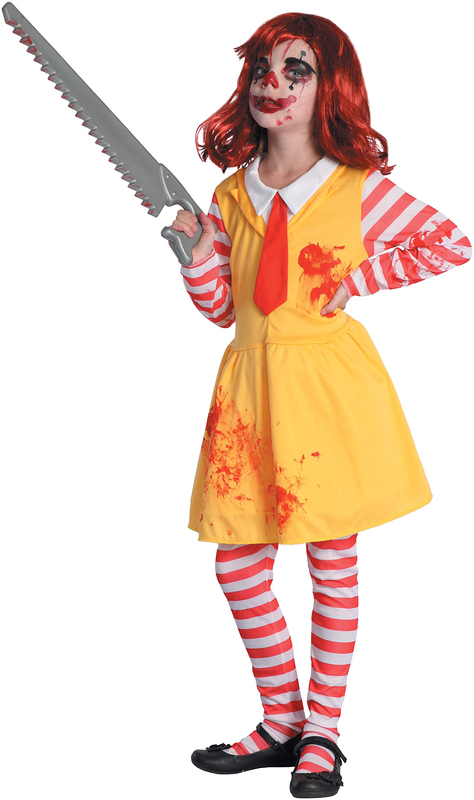 Ciao 13039.8-10 Costume Bambina Horror Clown Girl, 5-7 Anni Disguise, Yellow, Red, 8-10 Years