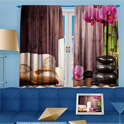 Amazon Com Alsohome Pattern Decor Artistic Window Curtain