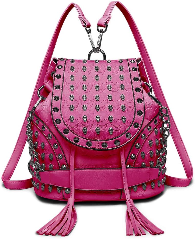 Miss Lulu Mujer Bolso Mochila Calavera en Cuero de Imitación