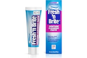The Natural Dentist Fresh 'n Brite Denture Cleaner Paste—ADA Accepted Dual Action Formula for Fresh Breath & Gentle Care of Full & Partial Dentures, 1 Count