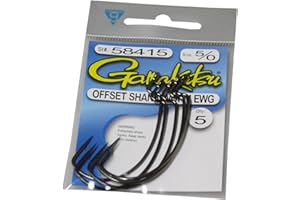 Gamakatsu Extra Wide Gap Worm Hook-5 Per Pack (Black, 5/0)
