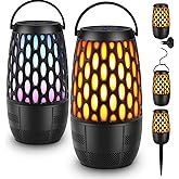 Outdoor Speakers with Lights, Mens Gifts for Birthday,Waterproof Portable Bluetooth Speaker,HD Stereo Sound, Multi-Sync up to 100 Speakers Auto-Pairing for Patio/Pool/Camping Cool Gadgets 2 Pack